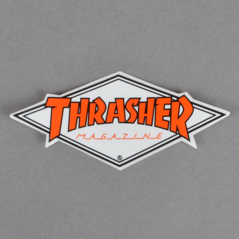 Gray Diamond Logo - Thrasher Diamond Logo Skateboard Sticker - Assorted - ACCESSORIES ...