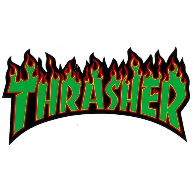 Thrasher Skateboard Logo - Thrasher Flames Sticker - ACCESSORIES from Native Skate Store UK