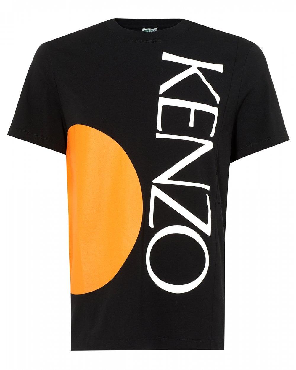 Orange Circle Logo - Kenzo Mens Square Logo T-Shirt, Orange Circle Black Tee