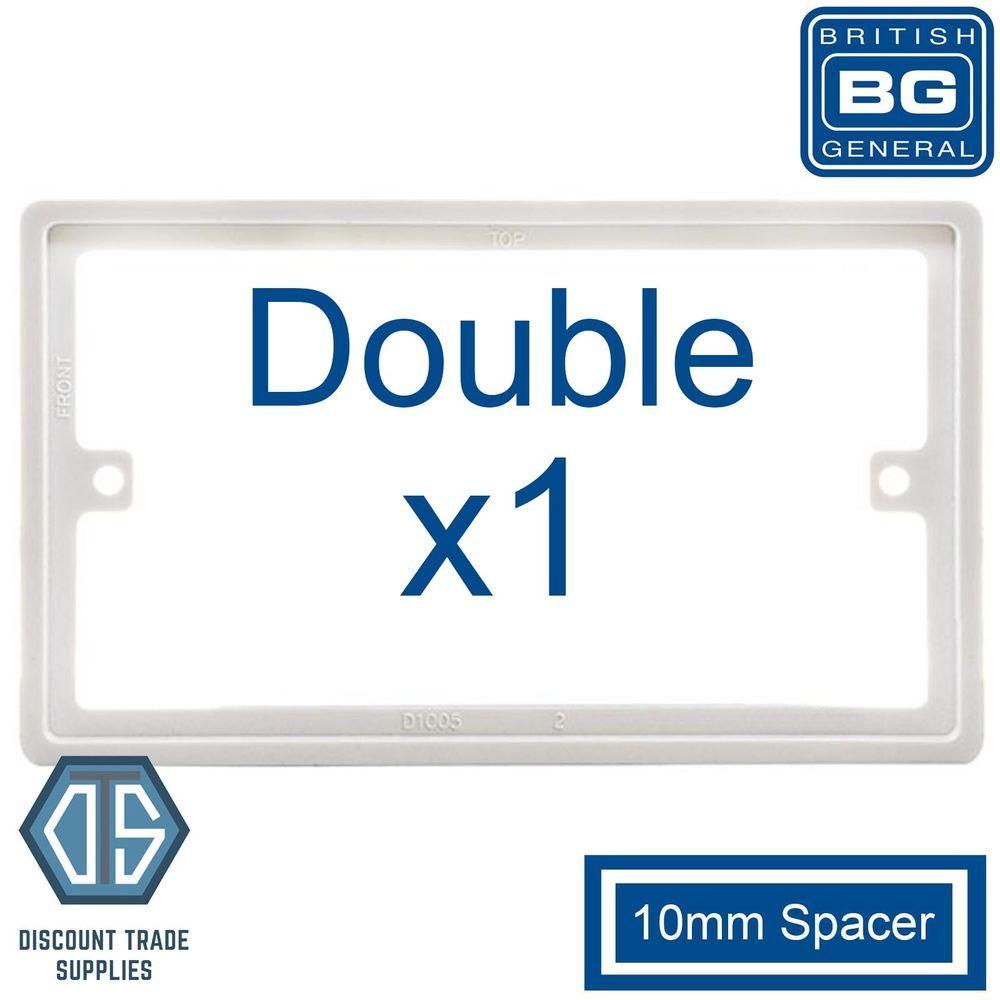 Rectangle S Logo - 1x BG Nexus White 2 Gang Double 10mm Depth Spacer Frame Rectangle ...
