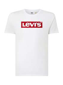 White Rectangle Logo - Levi's Men's White Tops & T-Shirts at House of Fraser