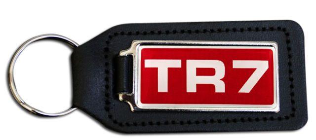 Rectangle S Logo - Triumph Tr7 Red & White Logo Rectangle Black Leather Keyring | eBay