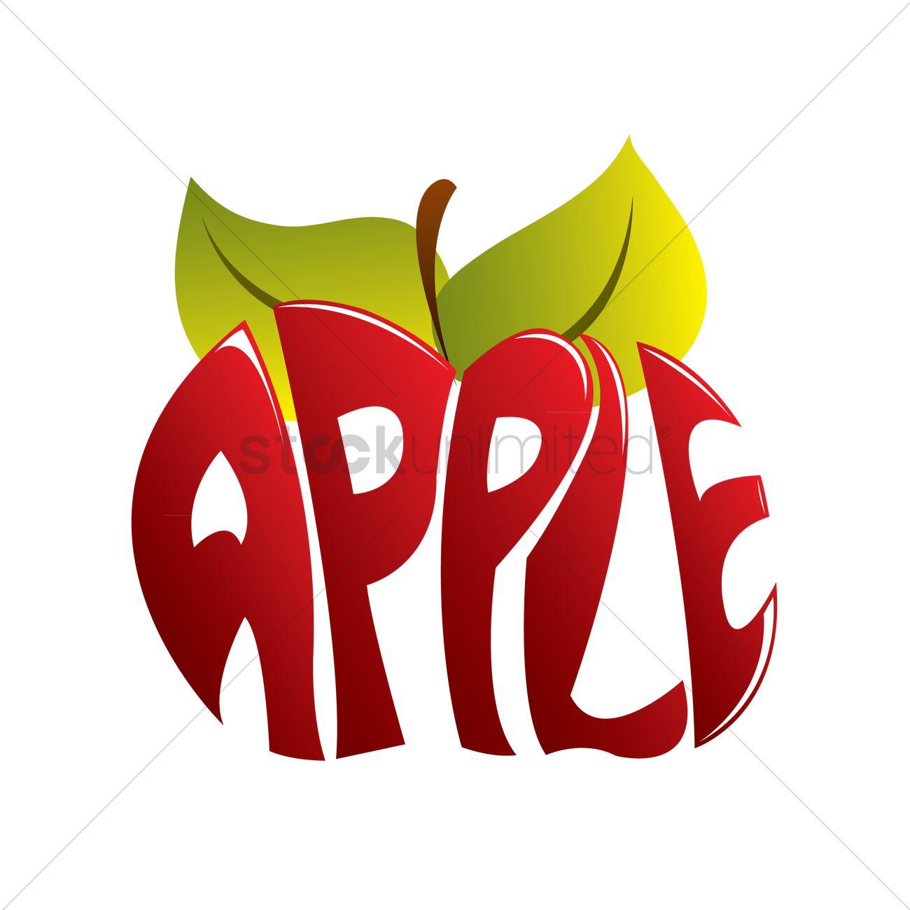 Apple Word Logo - Typography of the word apple Vector Image - 1237964 | StockUnlimited