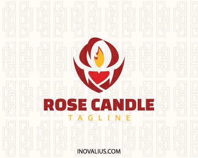 Red and Yellow Flower Looking Logo - Rose Candle Logo. 平面广告. Logos, Logo design