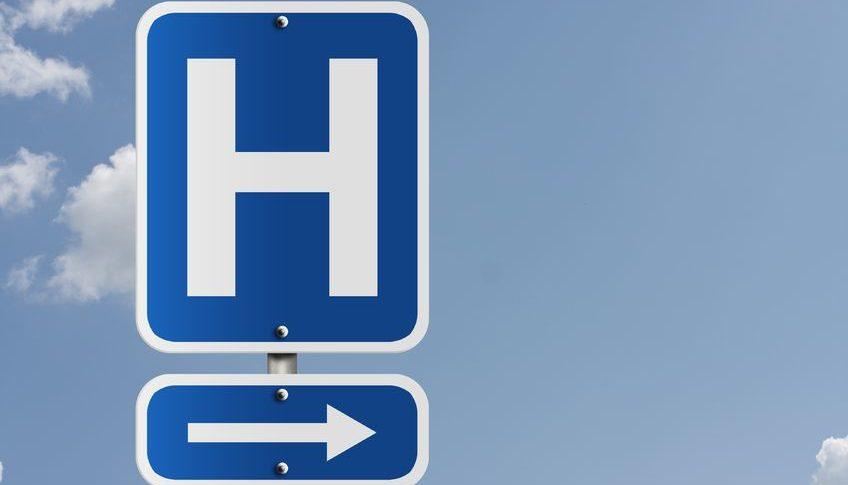 Blue Hospital Logo - To Control Patient Volumes, Hospital Takes Down Hospital Signs ...