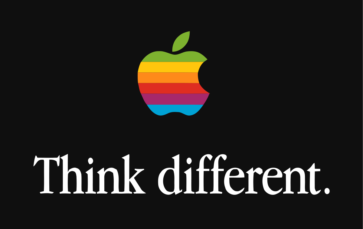 Apple Word Logo - Think different