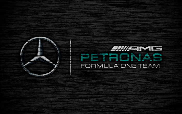 Mercedes AMG F1 Logo - Download wallpapers Mercedes-AMG Petronas, 4k, logo, F1 teams, F1 ...
