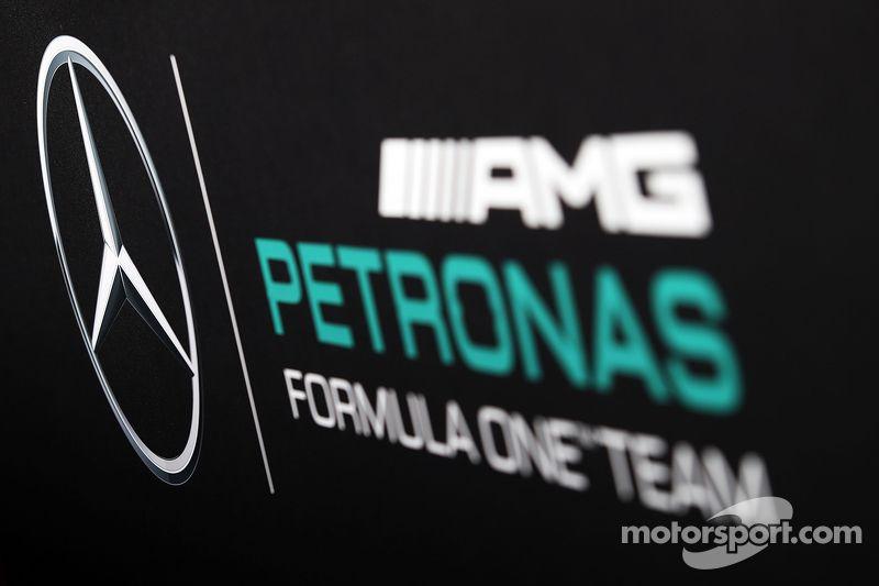Mercedes AMG F1 Logo - Mercedes AMG F1 logo at Barcelona February testing II on February ...