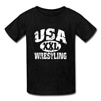 Large Black X Logo - Hera Boom Youth's USA Wrestling XXL Logo T Shirts X Large Black