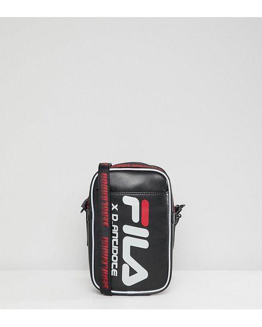 Large Black X Logo - D ANTIDOTE X Fila Cross Body Flight Bag With Large Logo In Black