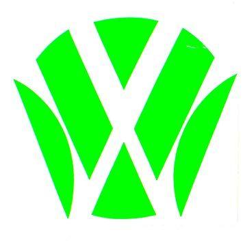 A Green R Logo - Edges Neon Green Flag Emblem For VW Golf 6 VI GTI GTD R Turbo Logo ...
