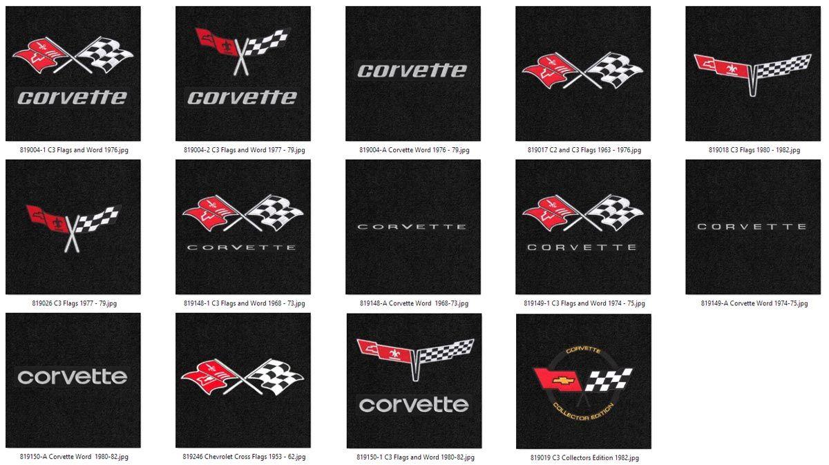 C2 Corvette Logo - Lloyds Mats Now Offering 14 New Classic Corvette Logo Designs ...
