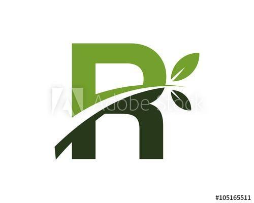 A Green R Logo - R green leaves letter swoosh ecology logo this stock vector