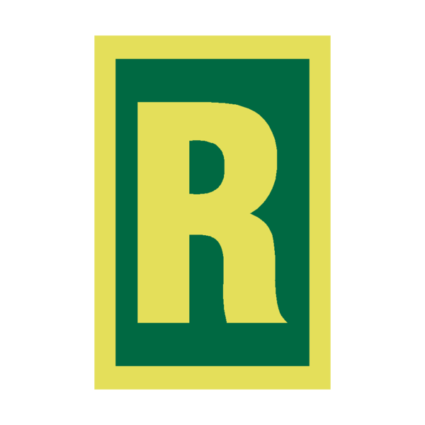 A Green R Logo - IMO Letter R Sign Photoluminescent