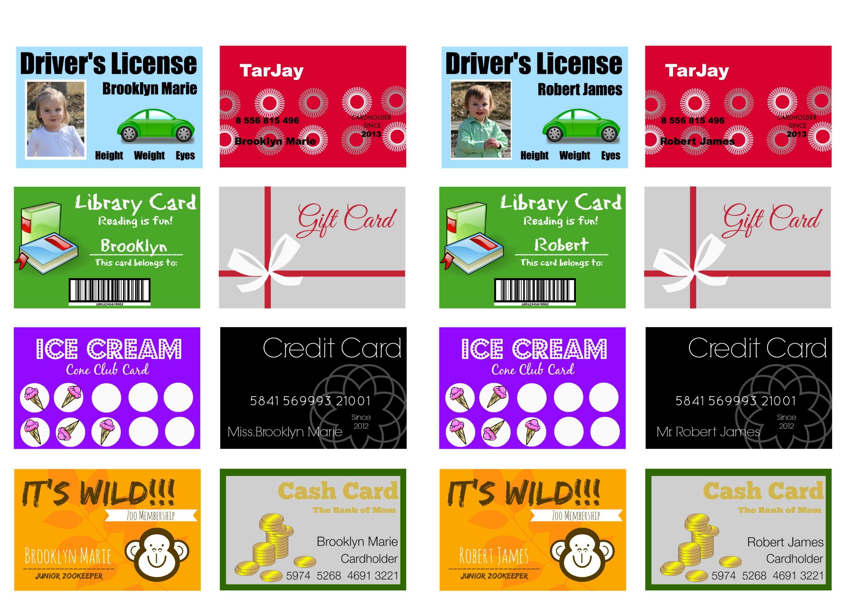 Printable Credit Card Logo - Printable (and Customizable) Play Credit Cards Crazy Craft Lady