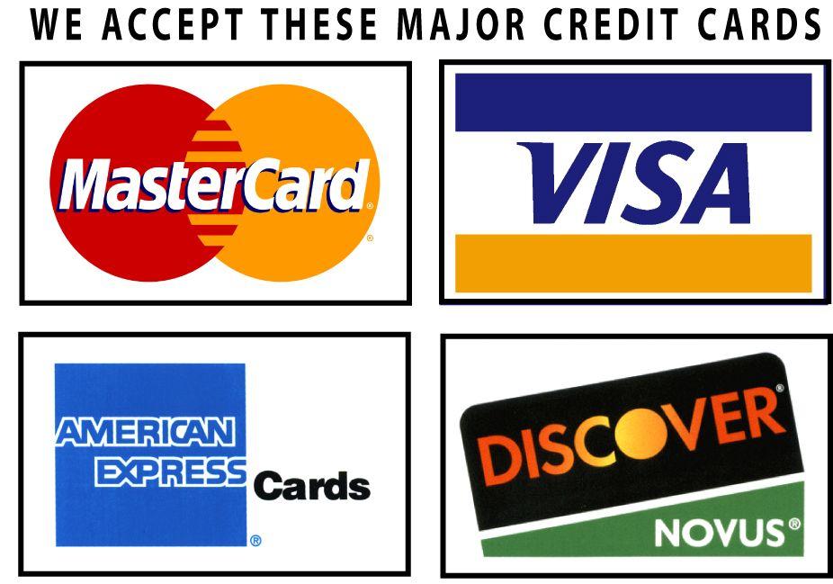 Printable Visa MasterCard Discover Logo - We accept credit cards printable sign - credit card