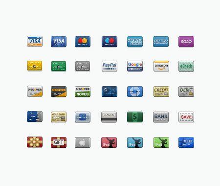 Printable Credit Card Logo - Miniature credit card icons free PNG web icons