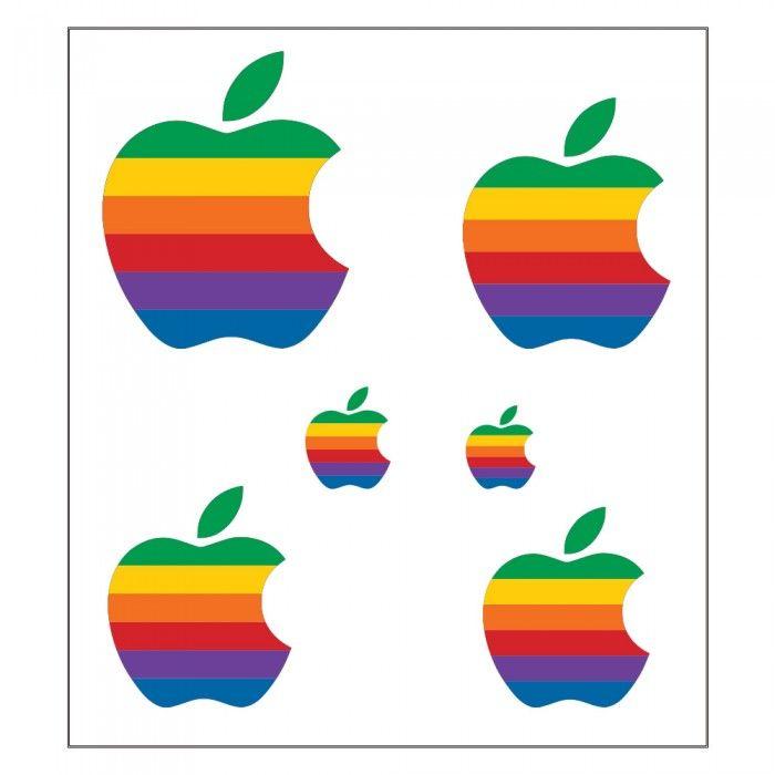 New Apple Computers Logo - Vintage Apple Computer Rainbow Logo Decal Sticker