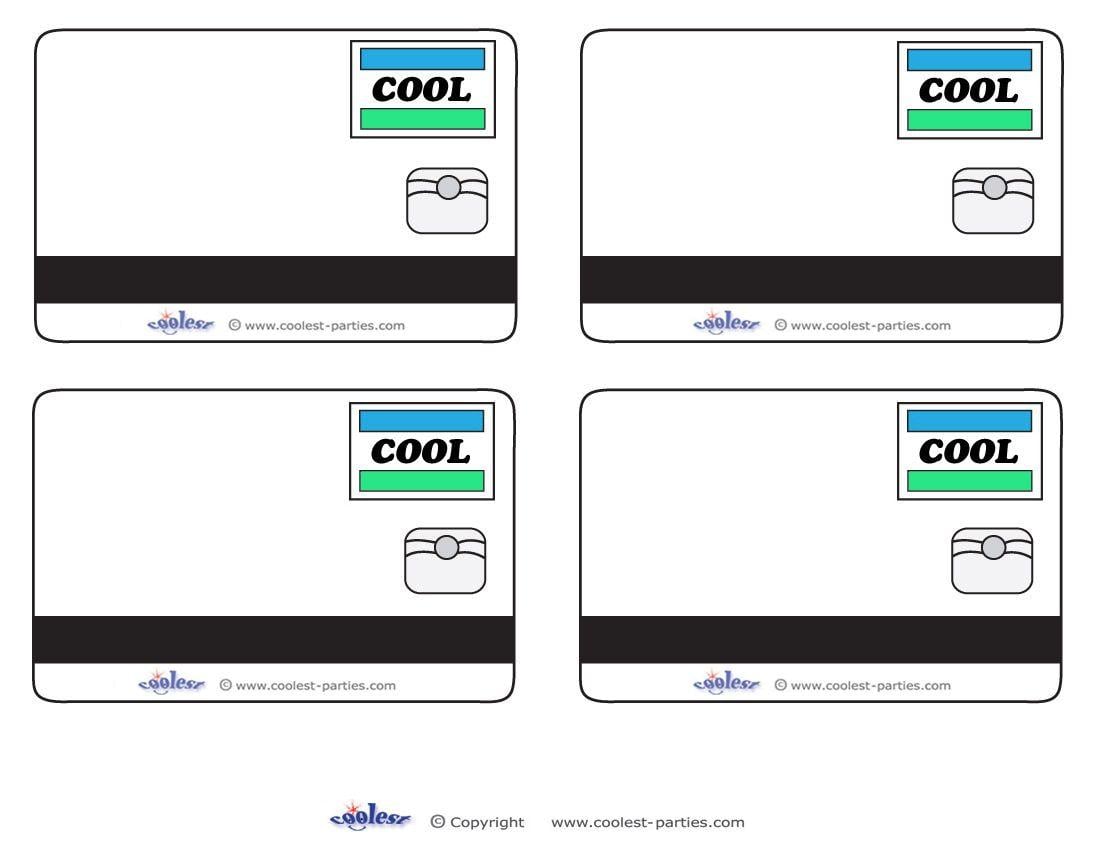 Printable Credit Card Logo - Blank Printable Cool Credit Card Thank You Cards for a Mall