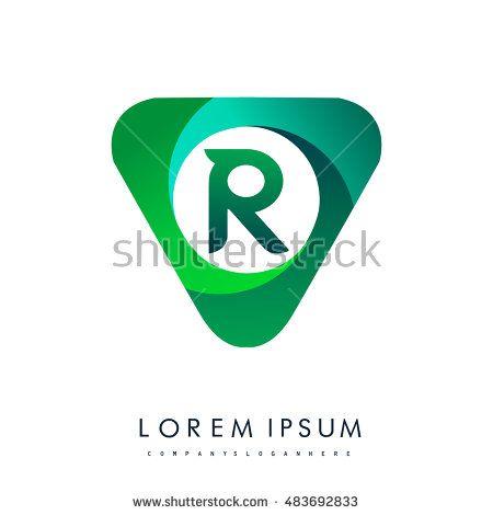 A Green R Logo - Logo R letter, green colored in the triangle shape, Vector design