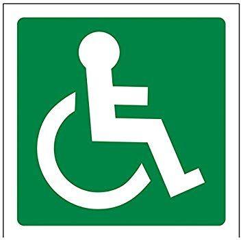 A Green R Logo - VSafety 14018AF-R Fire Exit Sign, Wheel Chair Logo Facing Right ...
