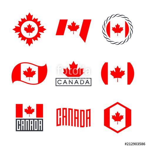 Red Canadian Leaf Logo - Canada flag, logo design graphics with the Canadian flag and red ...