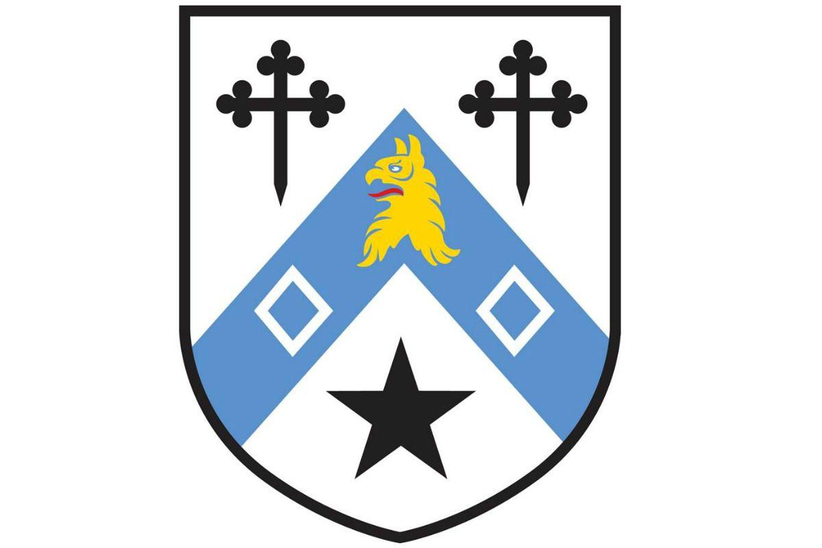 Blue and White College Logo - Coat of Arms