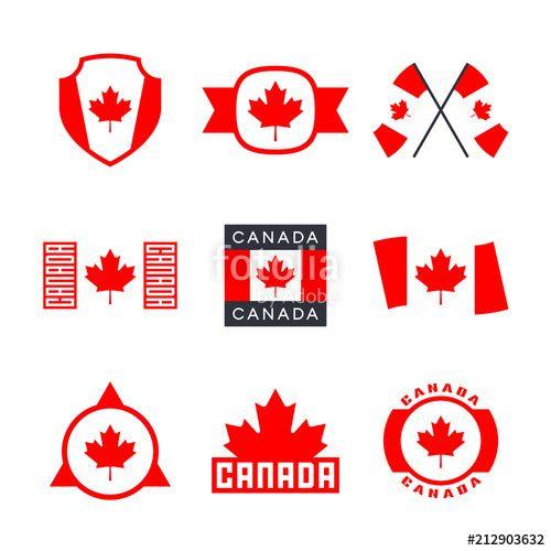 Canada Flag Logo - Canada flag, logo design graphics with the Canadian flag and red ...