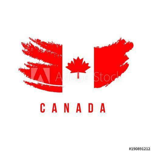 Canada Flag Logo - Canada Flag Brush Logo Vector Template Design this stock