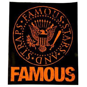 Famous Brown Logo - FAMOUS STARS & STRAPS Ramones Presidential Seal Orange Logo Sticker