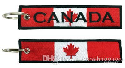Canada Flag Logo - Canada Flag Logo Key Chain Embroidered Keyring 13 X 2.8cm Canada ...