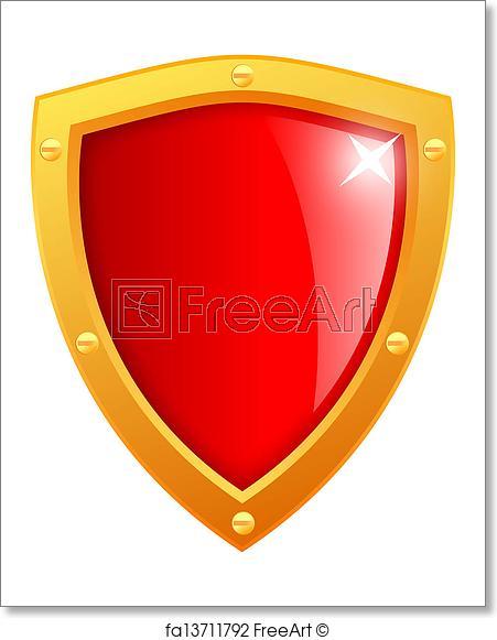 Red Gold Shield Logo - Free art print of Vector gold shield. Vector gold shield isolated