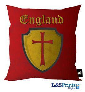 Red Gold Shield Logo - ENGLAND CRUSADER GOLD SHIELD ST GEORGES DAY RED DESIGN CUSHION ...
