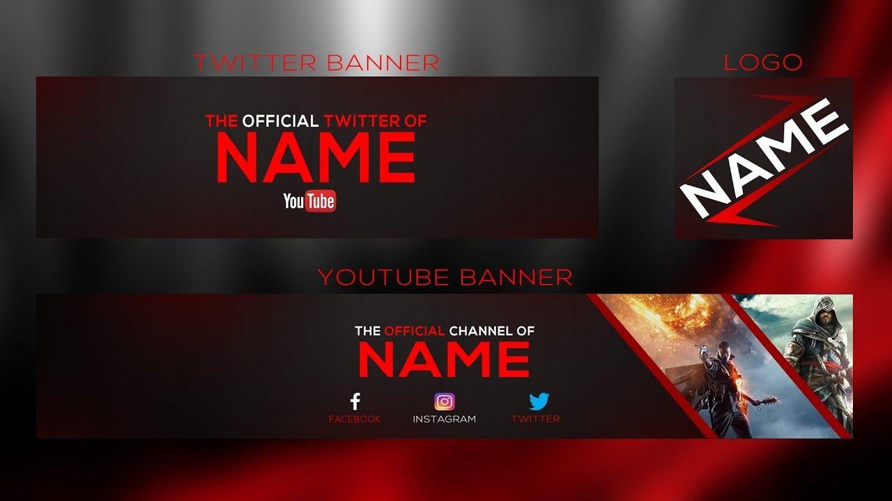 2016 New YouTube Logo - New 2017 Banner Template | YouTube Banner + Twitter Banner And Logo ...