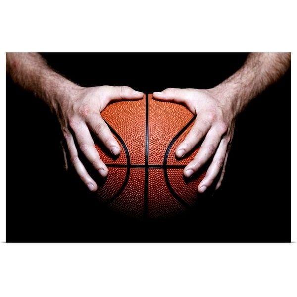 Multi Colored Hands Basketball Logo - Shop Poster Print entitled Hands holding a basketball - Multi-color ...