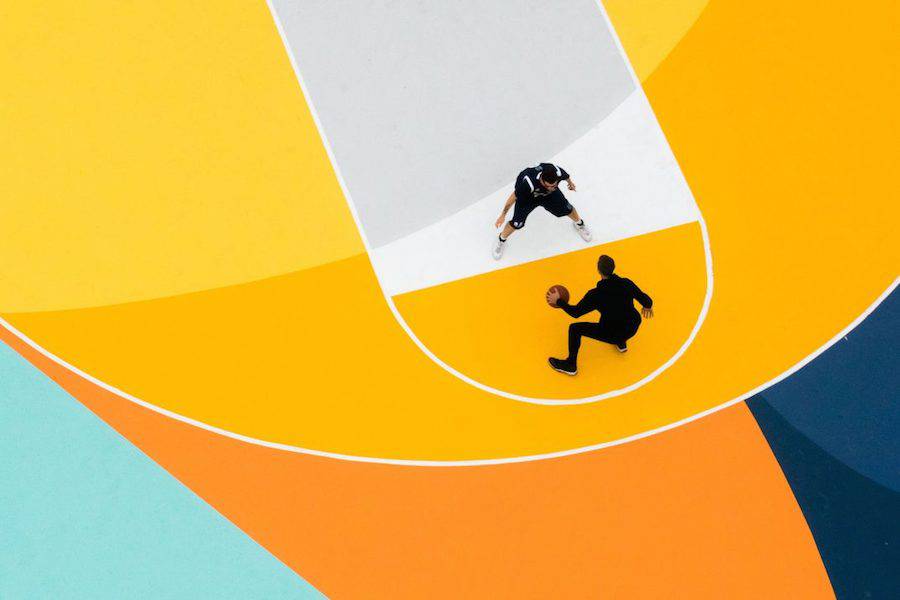 Multi Colored Hands Basketball Logo - Superb Multicolored Basketball Court in Italy