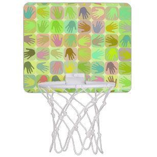 Multi Colored Hands Basketball Logo - Diversity Mini Basketball Hoops | Zazzle