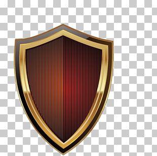 Red Gold Shield Logo - Logo Shield, Security Shield, black and gold shield illustration PNG