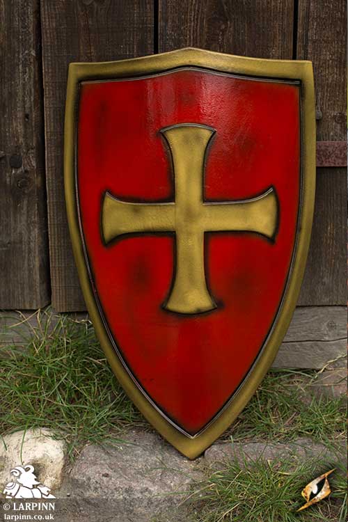 Red Gold Shield Logo - Templar Shield & Gold x 20in, Larp Inn- Shields- Epic