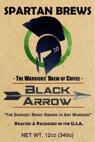 U Shape in a Black Arrow Logo - Black Arrow Ultra Dark Roast Ground Coffee 12oz – Spartan Brews ...