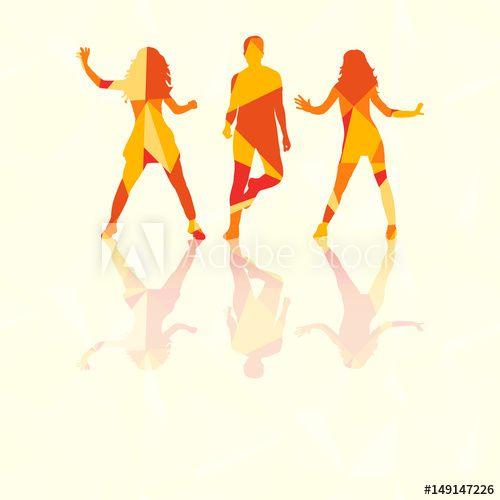 Multi Colored Hands Basketball Logo - silhouette of people dancing, multi-colored triangles - Buy this ...
