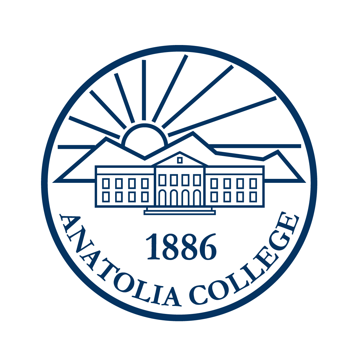 Blue and White College Logo - Logos