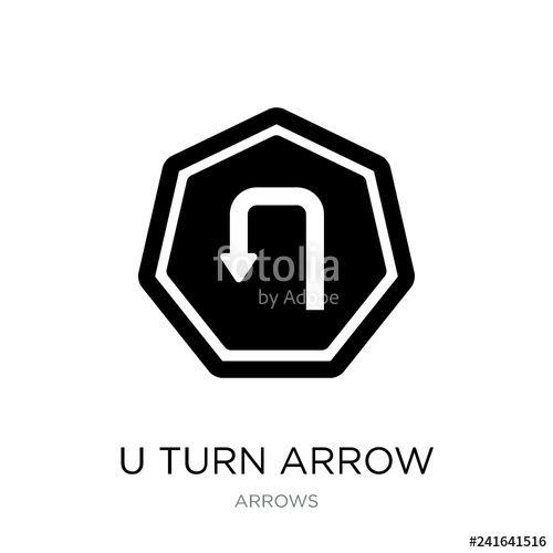 U Shape in a Black Arrow Logo - u turn arrow icon vector on white background, u turn arrow trend ...