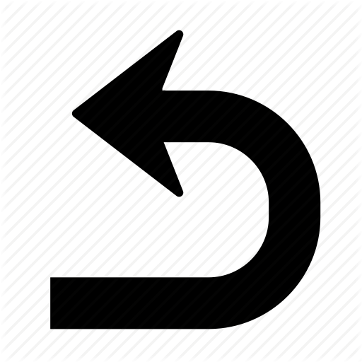 U Shape in a Black Arrow Logo - Arrow, direction, left, turn, u turn, u-turn icon