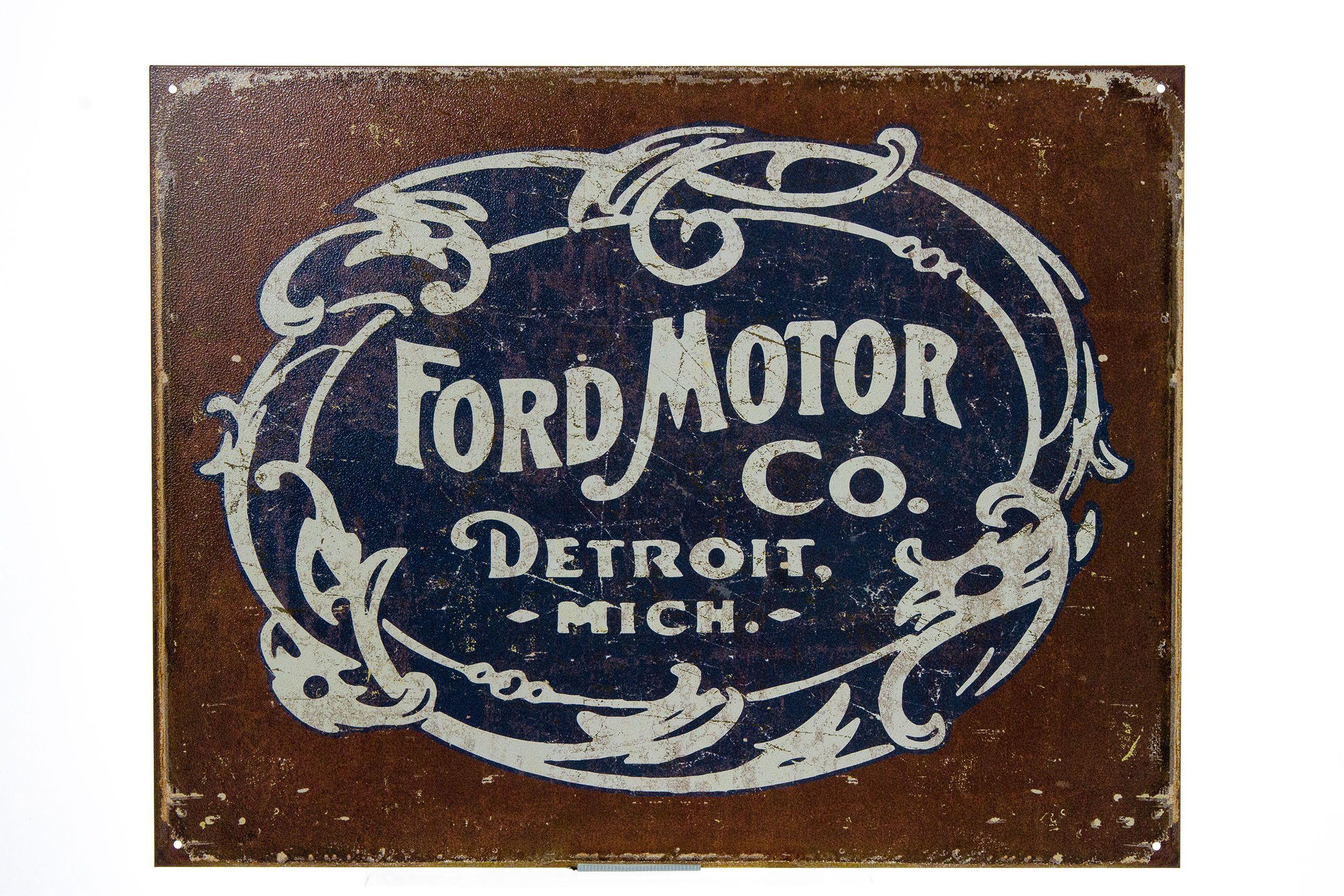 Ford Motor Logo - Ford Motor Company Vintage Logo Metal Sign | Ford Piquette Avenue Plant