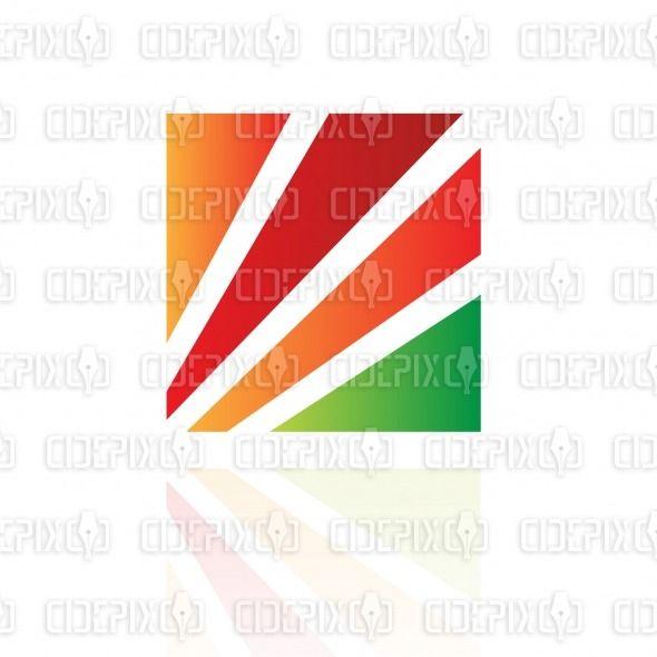 Red-Orange and Green Lines Logo - abstract green, orange and red lines square logo icon | Cidepix