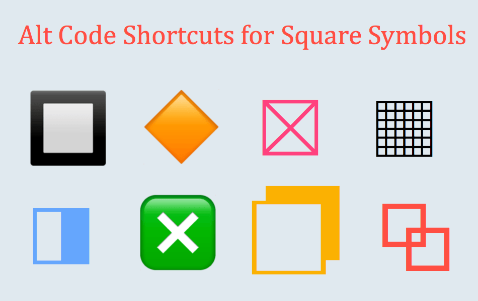 Inside Square Slash Logo - Alt Code Shortcuts for Square Symbols WebNots