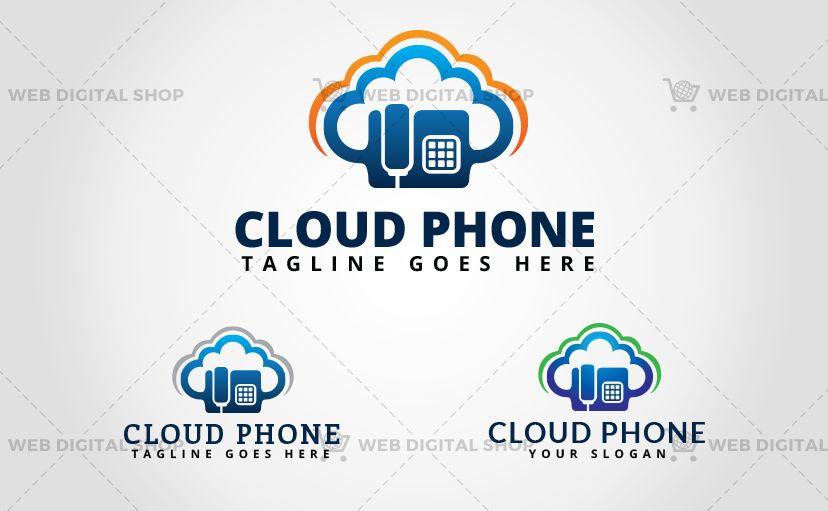 Turquoise Phone Logo - Cloud & Phone Logo Digital Shop. Sell and Buy