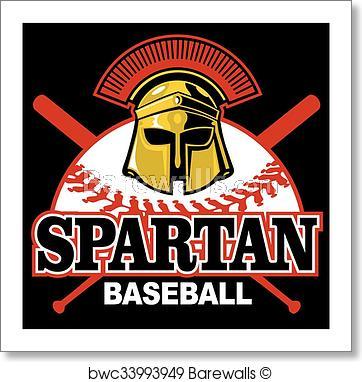 Spartan Baseball Logo - Art Print of Spartan baseball. Barewalls Posters & Prints