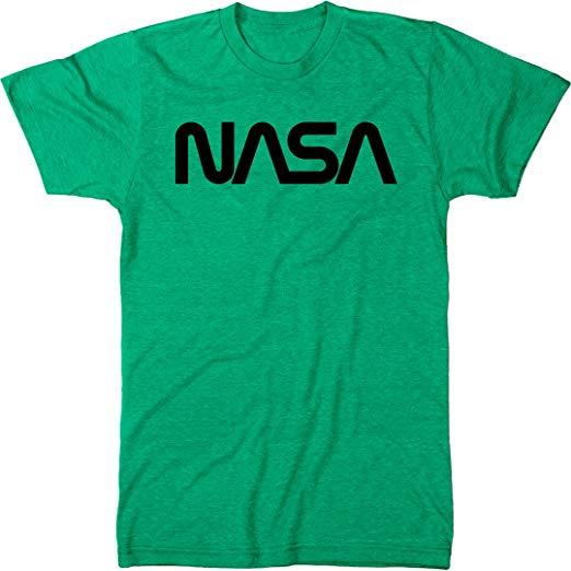 Green Worm Logo - Vintage NASA Black Worm Logo Men's Modern Fit Tri Blend